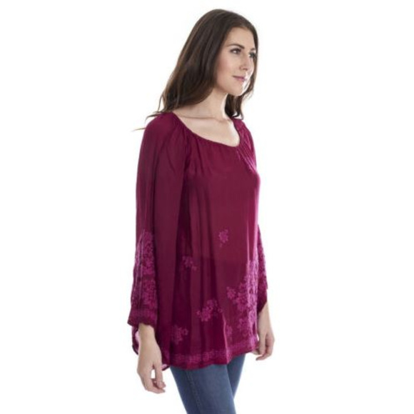 Johnny Was Fay Raglan Embroidered BOHO Top NEW Med - Picture 4 of 4